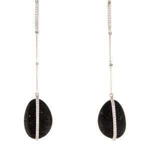 AC & JOHN HARDY DIAMOND STERLING SILVER 925 & STONE DROP EARRINGS